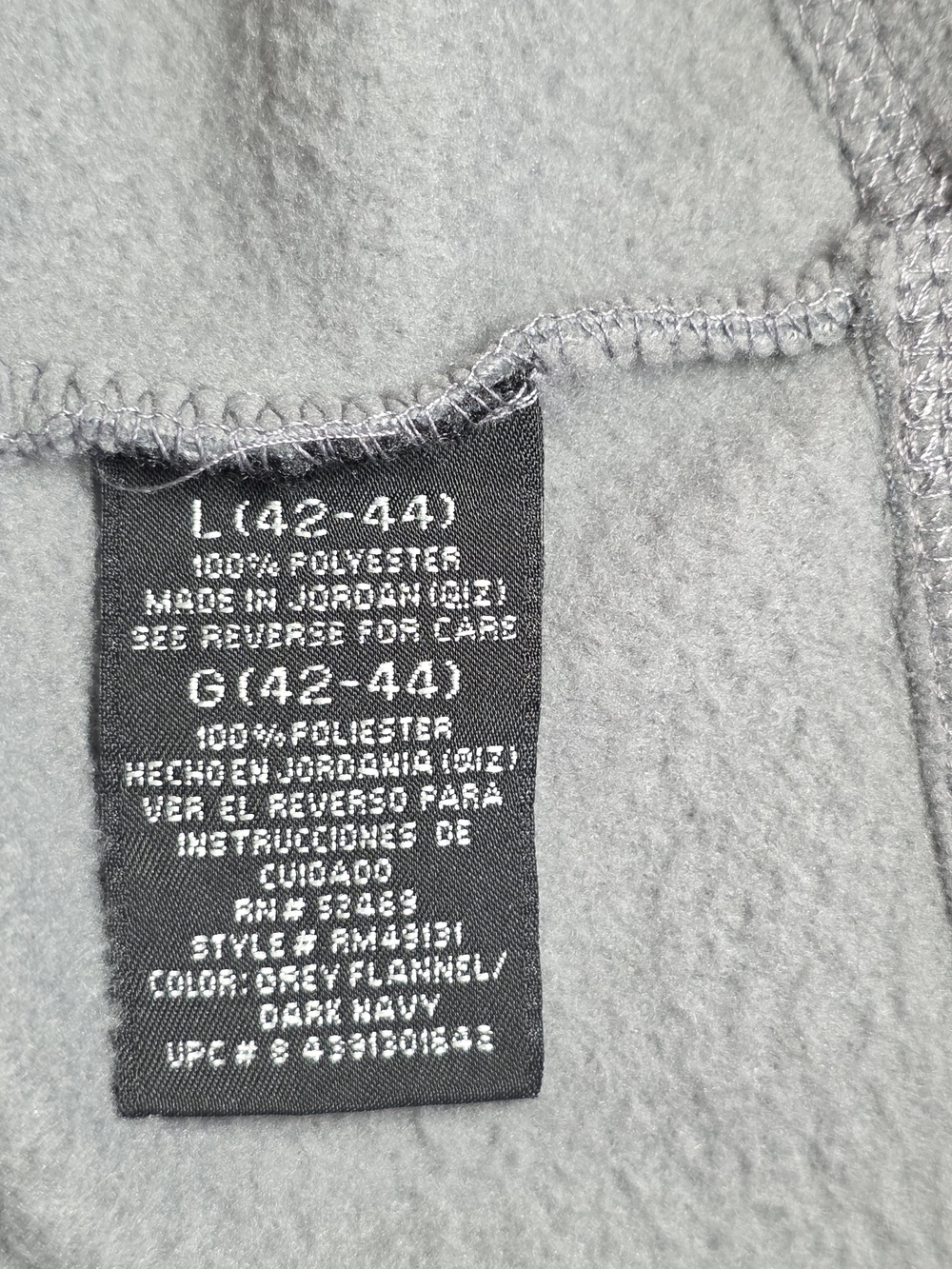Starter Mens L Gray Navy Quarter Zip Fleece Pullover Colorblock - Picture 6 of 10